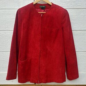 Vintage Danier made in Canada genuine red suede leather jacket Medium